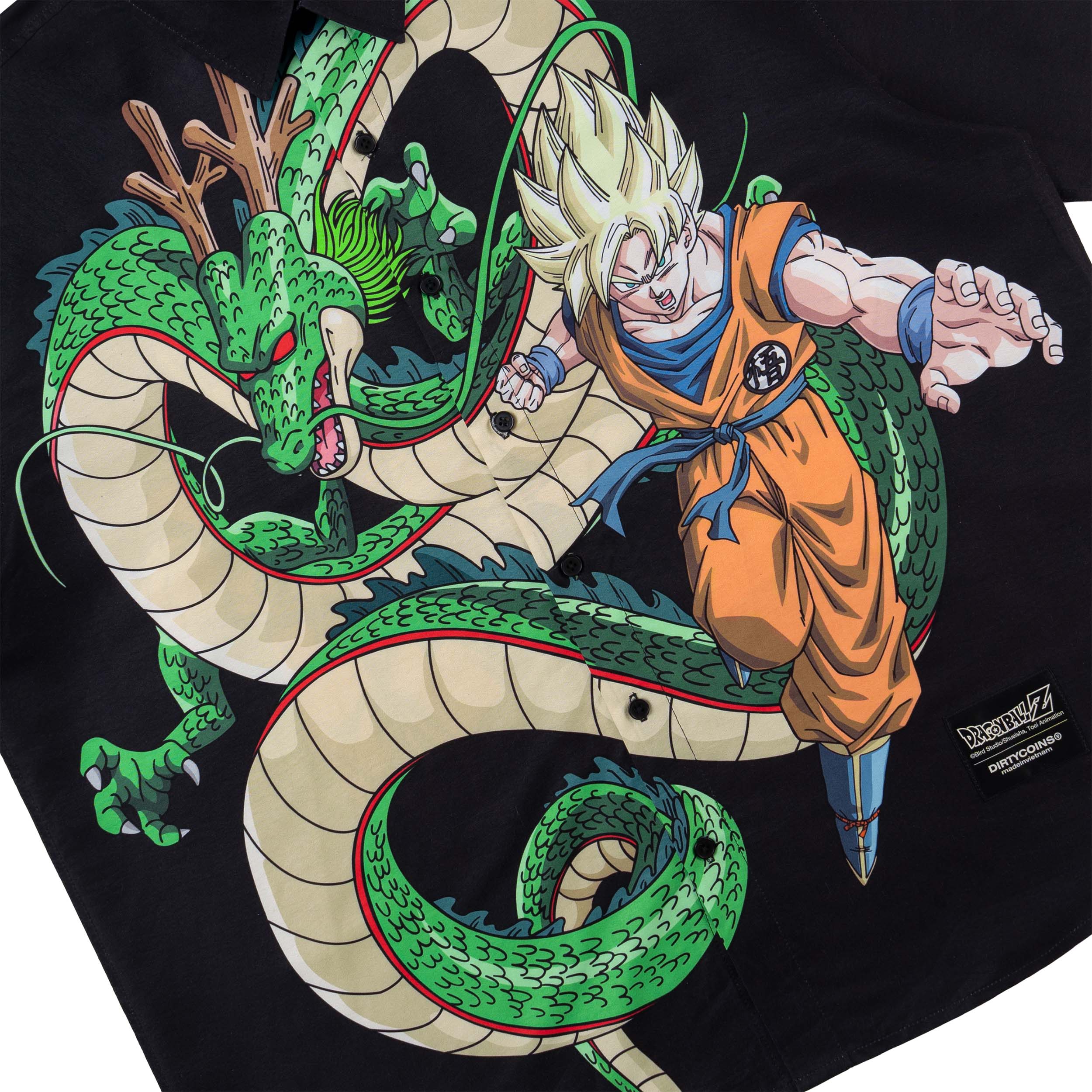 Áo Sơ Mi DIRTYCOINS | DRAGON BALL Z Goku &amp; Shenron Shirt - Black