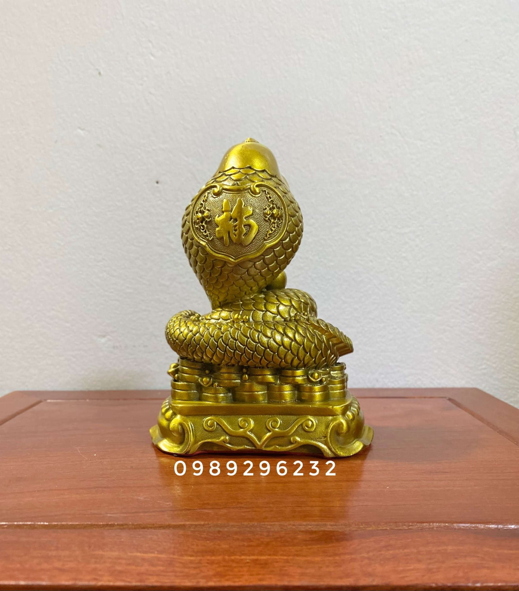 Tượng linh vật Rắn phong thuỷ bằng đồng vang