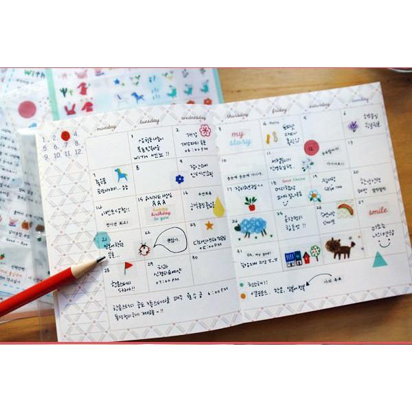 Set 6 tập nhãn dán hình vẽ mini siêu cute trang trí