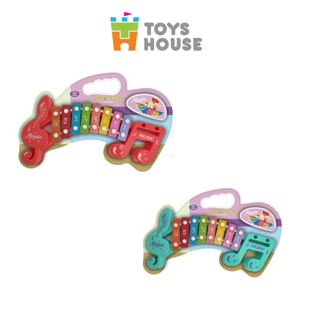 Đồ chơi đàn gõ Xylophone cho bé tám phím hình nốt nhạc - Đồ chơi âm nhạc cho bé Toyshouse 683-2