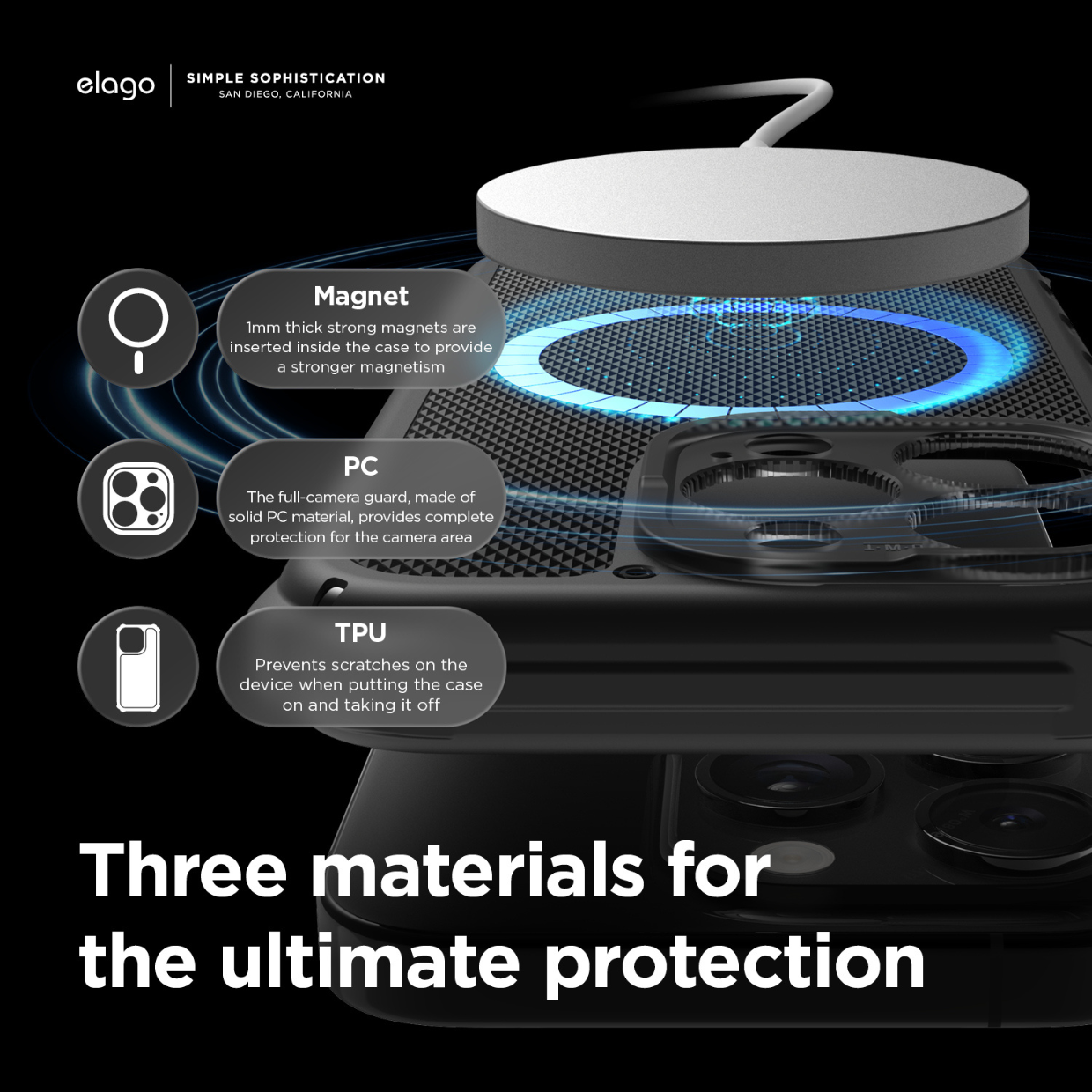 Ốp Lưng Cho iPhone 15 ProMax/ iPhone 15 Pro ELAGO Magnetic Armor Case_ Hàng chính hãng