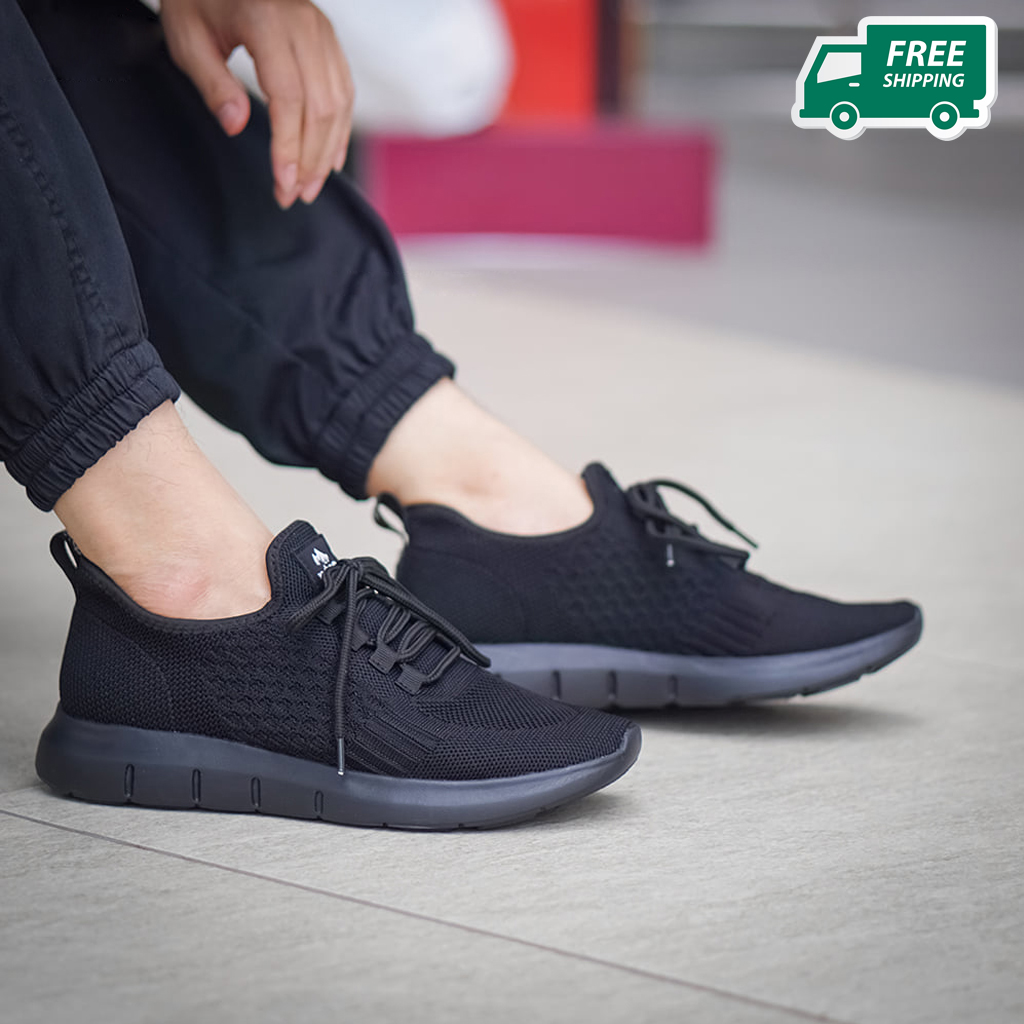 Giày Thể Thao Sneaker Nam Nữ Màu Đen Phiên Bản Comfortable Siêu Nhẹ Mềm Êm Chân