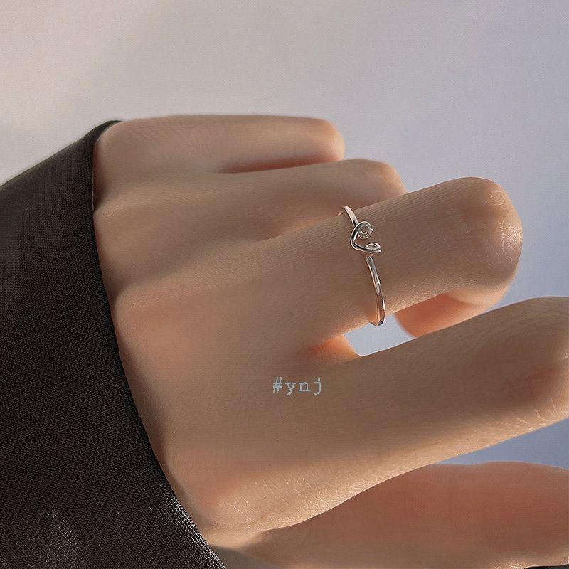 Nhẫn tim bạc ta 999 cao cấp YN JEWELRY