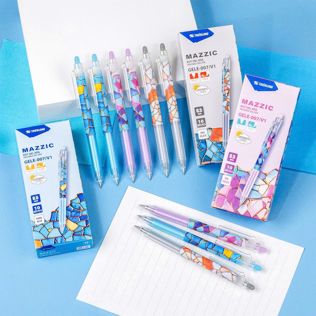 Bút Gel Xóa Được 0.5 mm - Thiên Long GELE-007/V1 - Mực Xanh