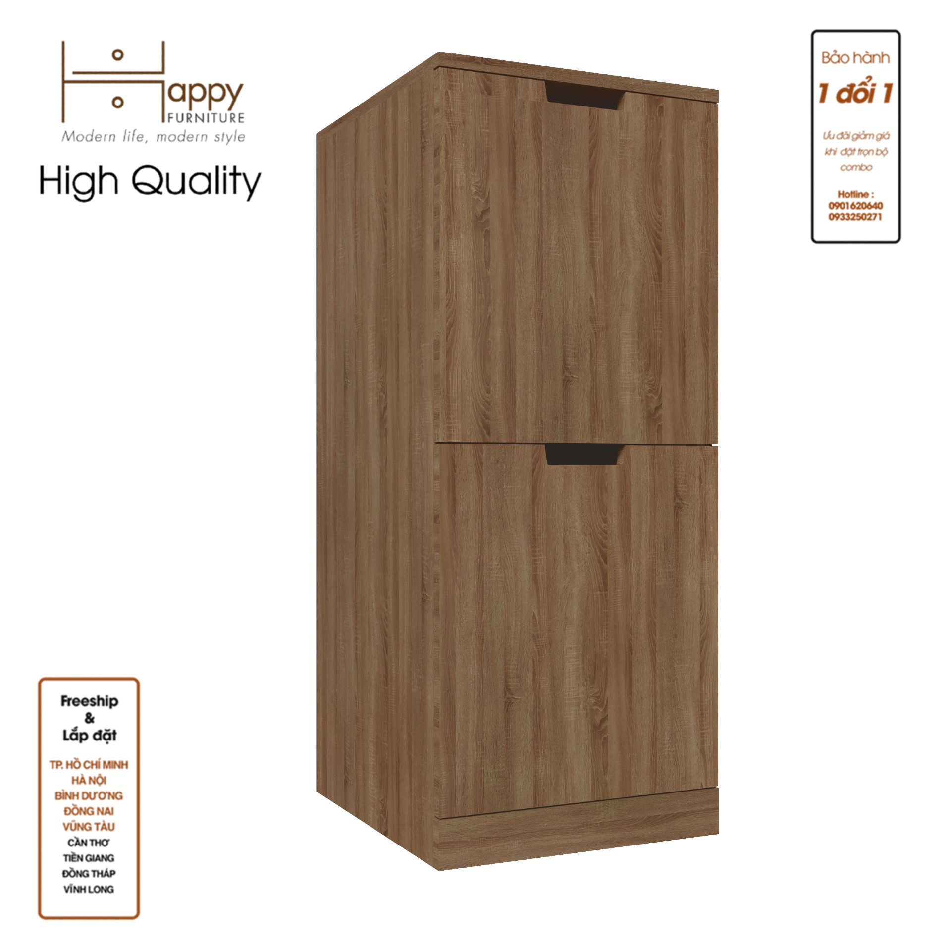 [Happy Home Furniture] SCANDINA, Tủ đựng đồ 2 ngăn kéo, 40cm x 47cm x 98cm ( DxRxC), THK_099