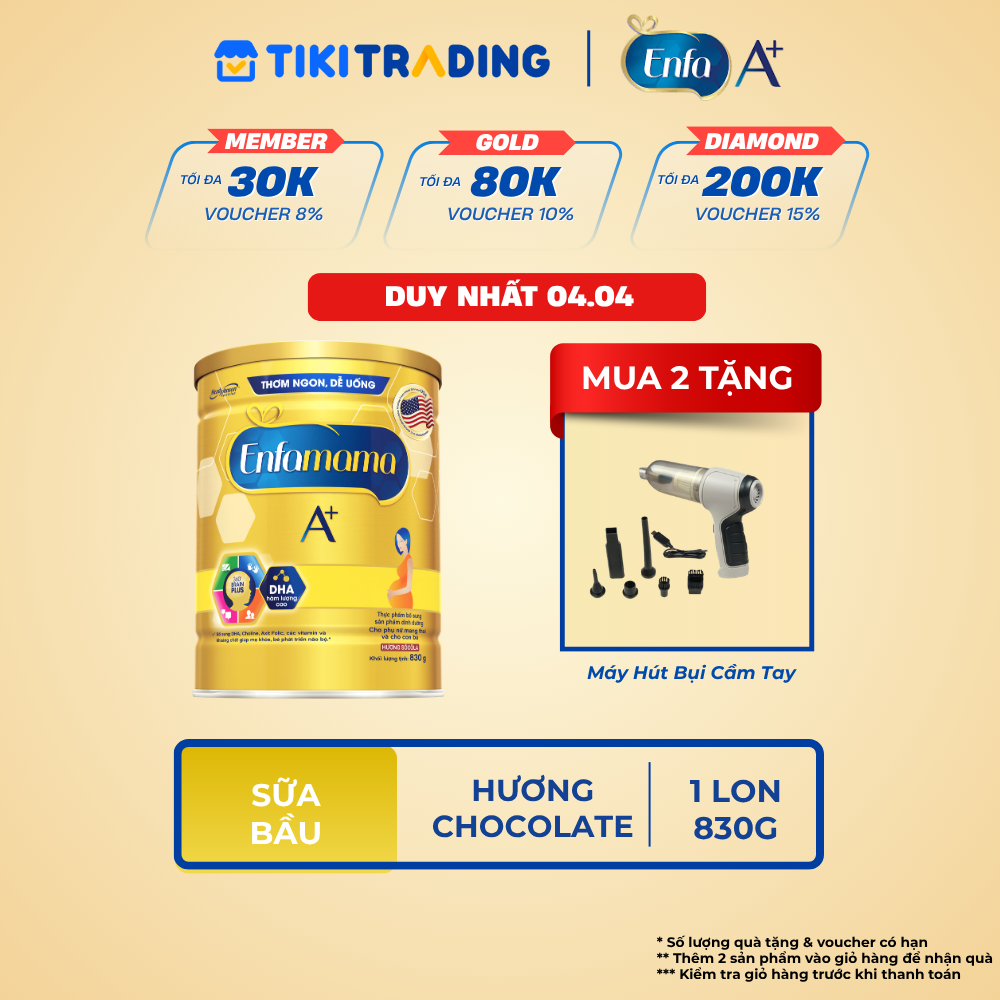 Sữa Bột Enfamama 360 Brain Plus Cho Mẹ Mang Thai Và Cho Con Bú - Chocolate - 830g