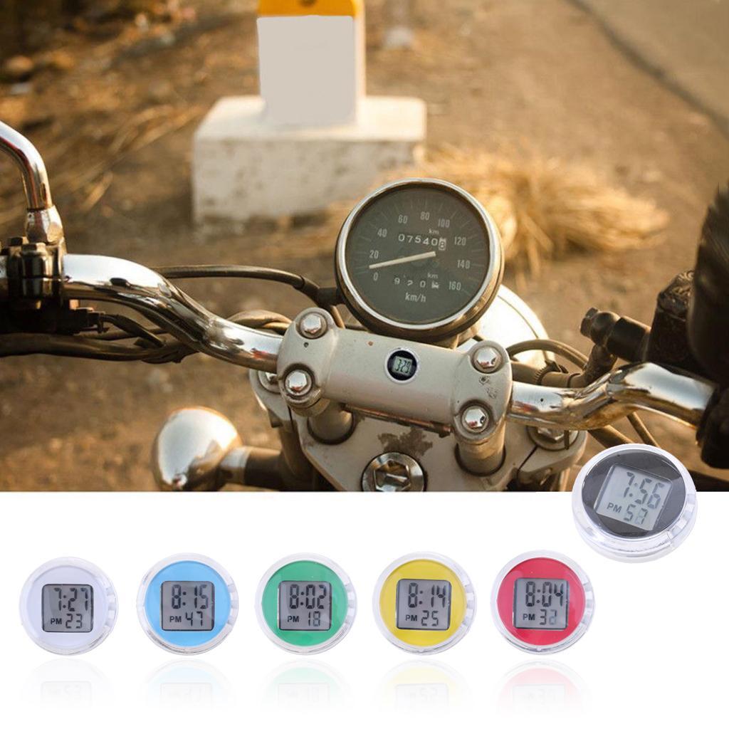 Waterproof Motorcycle Digital Clock Hour Minutes Seconds LED Display Black