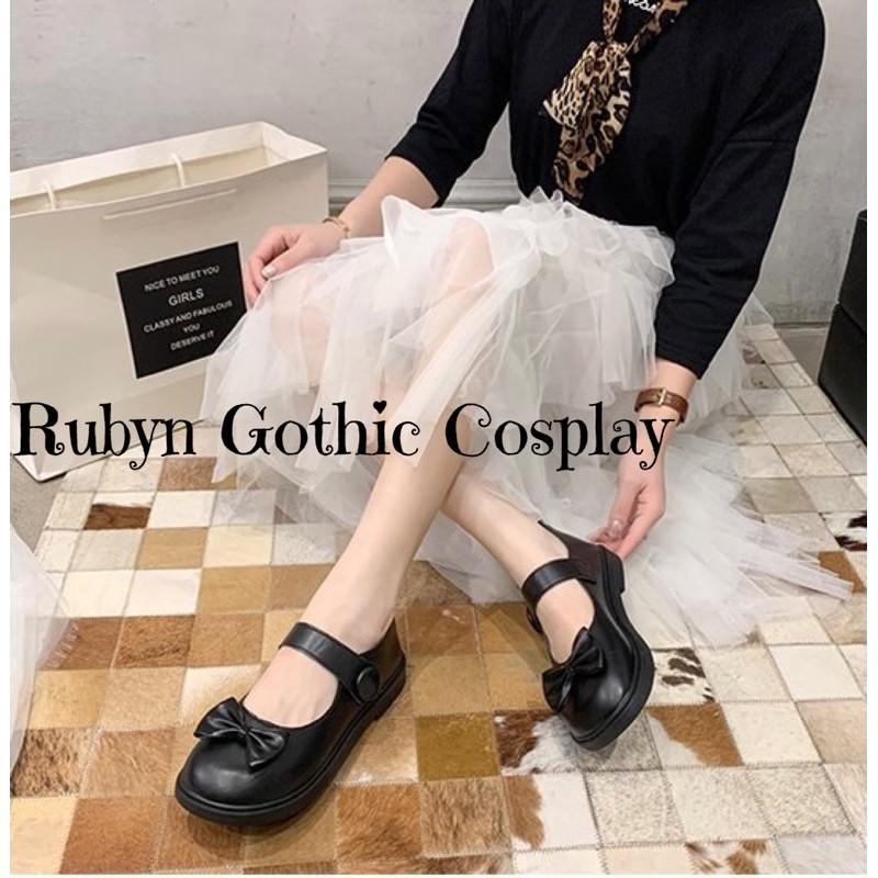 Giày Búp Bê Lolita Đính Nơ Xinh Xắn ( Size 35 - 40 ) Màu Nâu và Đen. A02