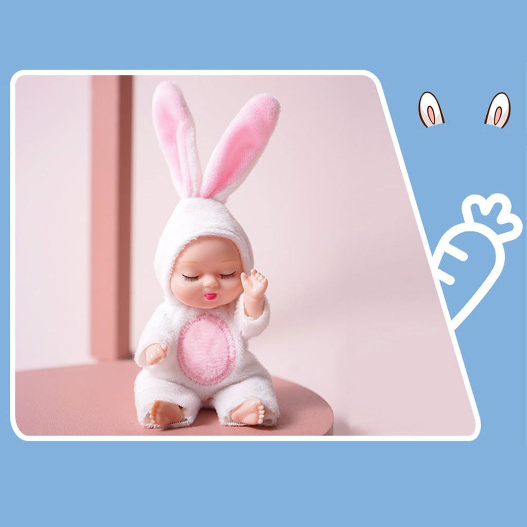 Cartoon Sleeping Baby Doll Keychain Accessories Car Toy Gifts Decor Rabbit