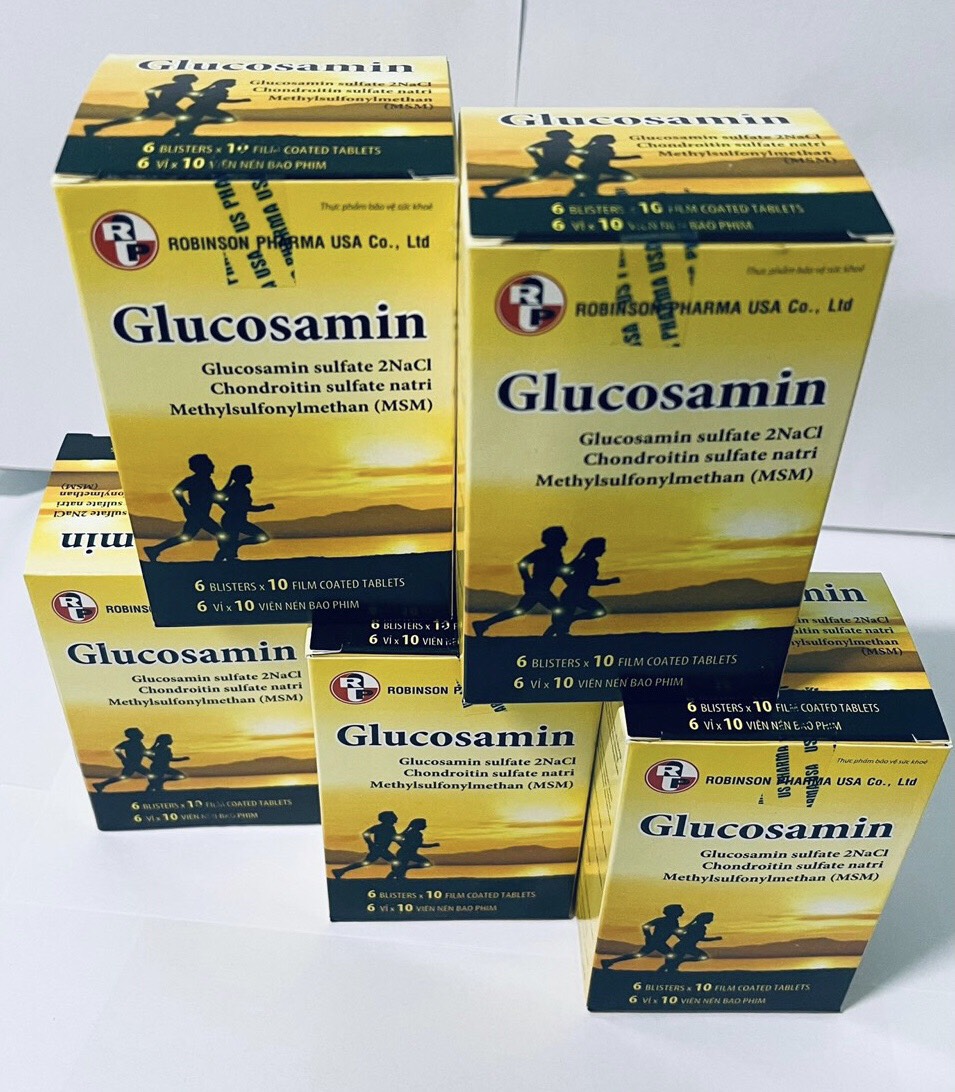 Viên uống TPCN GLUCOSAMIN giúp ngăn ngừa và hạn chế viêm khớp,bôi trơn các khớp xương,hỗ trợ làm giảm triệu chứng khô khớp,thoái hóa khớp-chai 60 viên