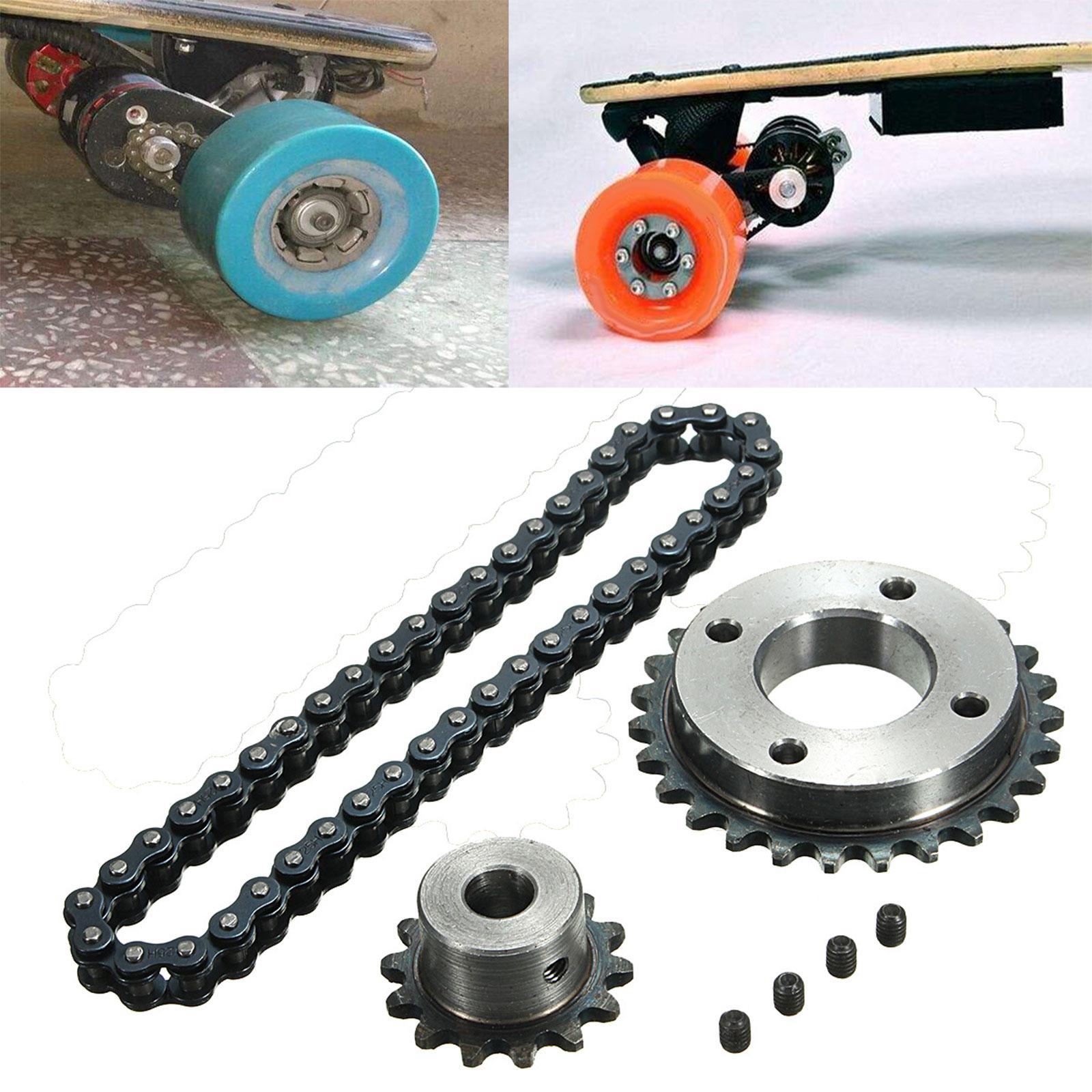 Sprocket Chain Wheel Mount Kit Skateboard DIY Motor Gear