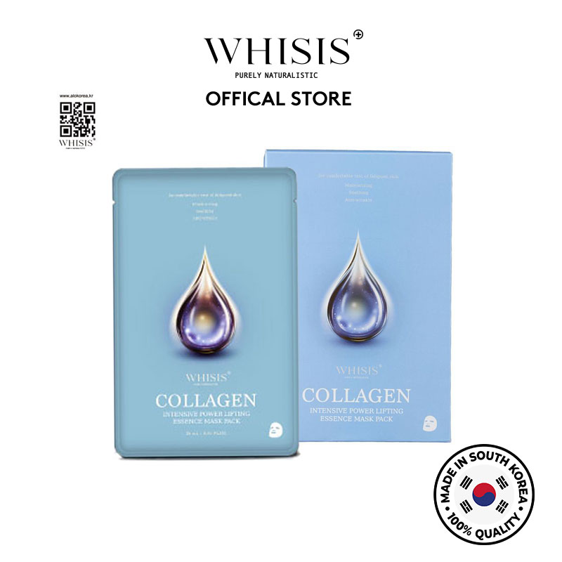 Hộp 10 Mặt nạ WHISIS Intensive Collagen Power lifting Essence cung cấp Collagen chuyên sâu chống lão hóa da