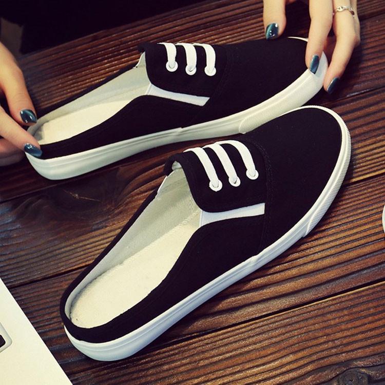 Giày Lười Vải Canvas Thời Trang Cá Tính Cho Nữ
