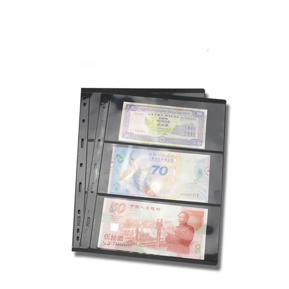 Combo 5 phơi đựng tem 3 ngăn cán đen - đựng được 2 mặt.