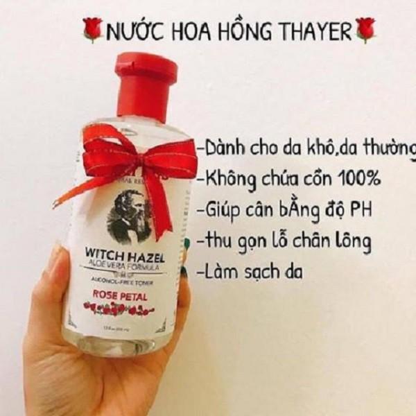 Nước hoa hồng Se Khít Lỗ Chân Lông Thayers Witch Hazel Toner Rose Petal 355ml - Hương hoa hồng 355ml