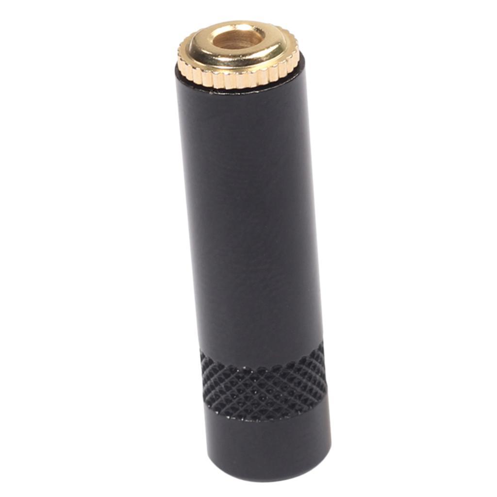 3.5mm Stereo   to 3.5mm Stereo   Adaptor Connector Female Plug Black