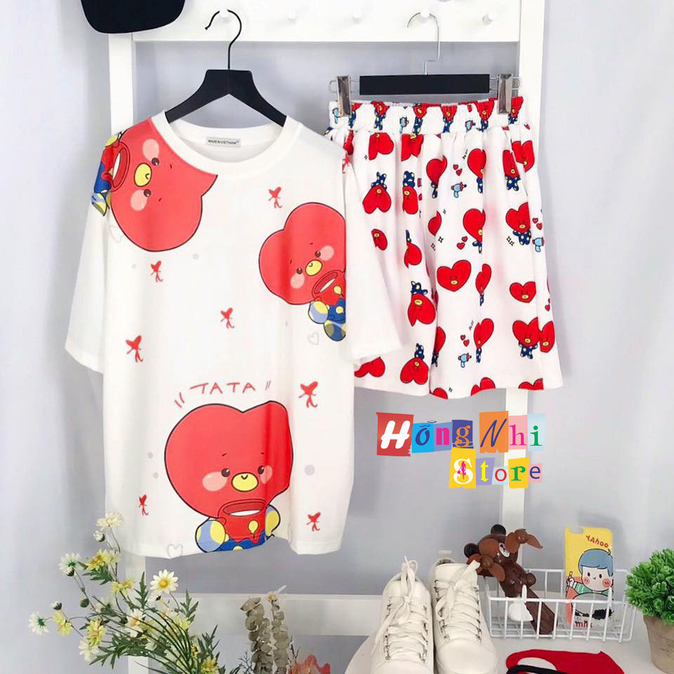 Quần Short Cartoon Unisex Trái Tím - Quần Đùi Hoạt Hình Siêu Cute - MM