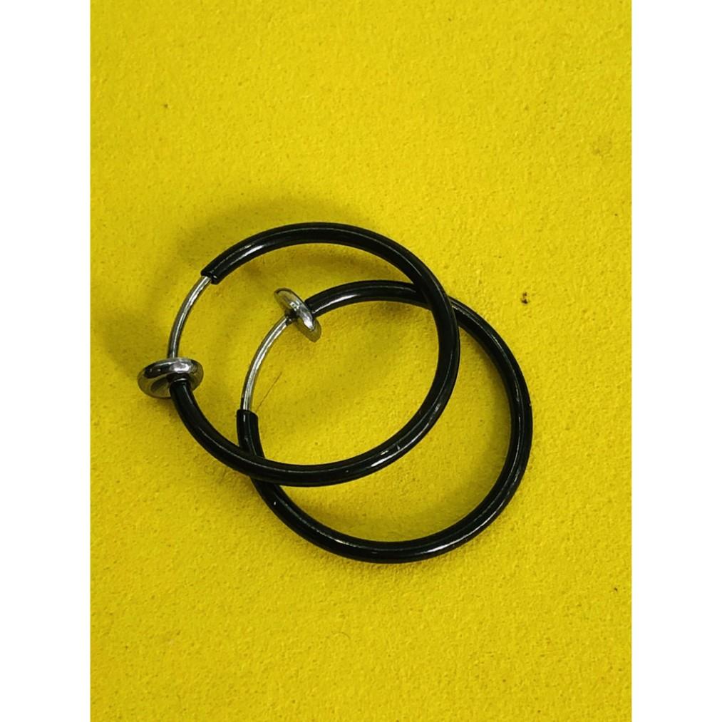 Khuyên tai tròn xỏ nam nữ nhiều màu thiết kế thanh lịch độc đáo ấn tượng