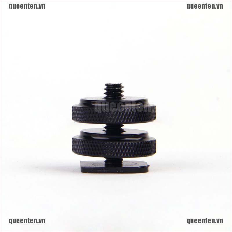 1/4 Inch Dual Nuts Tripod Mount Screw to Flash Camera Hot Shoe Adapter QUVN
