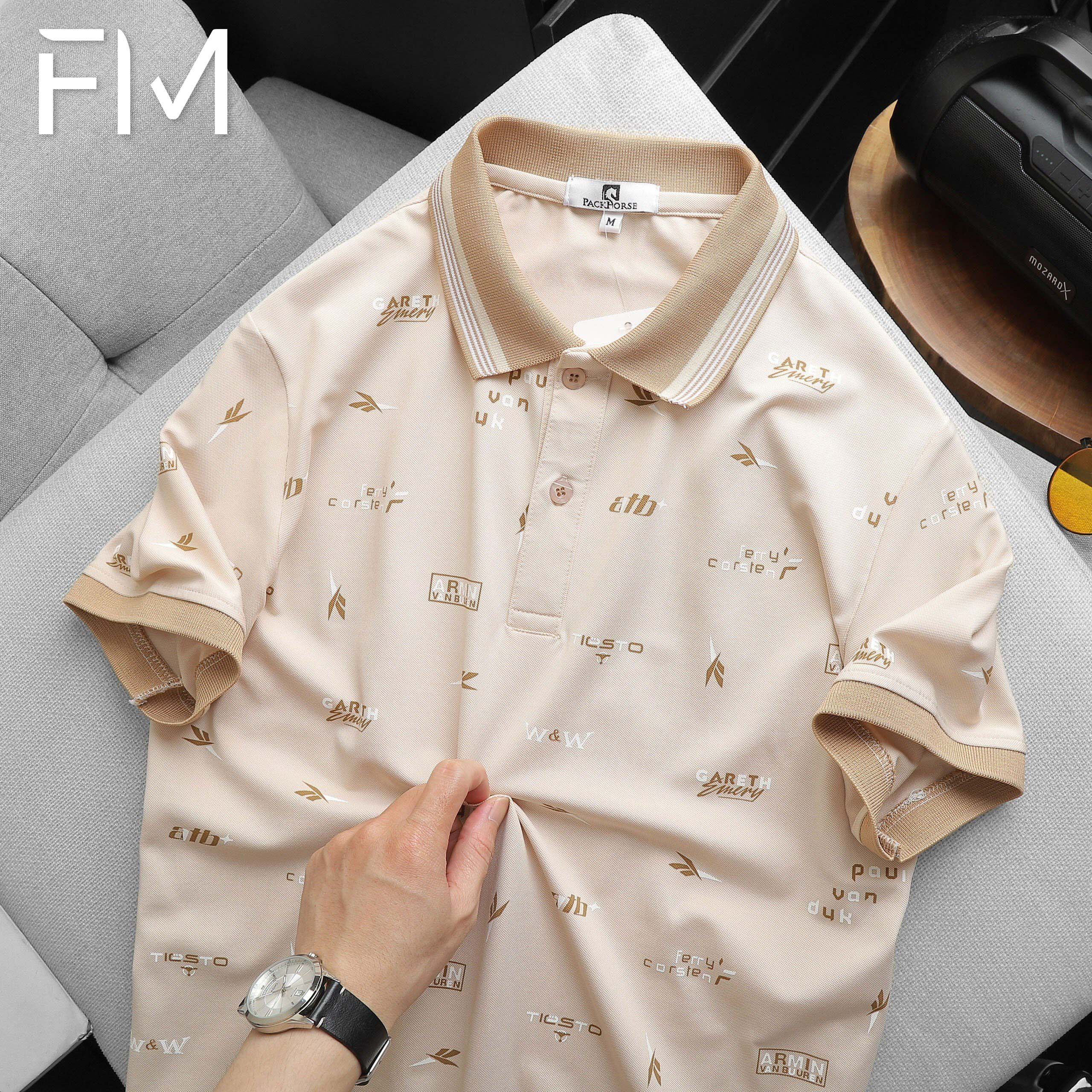 Áo thun polo nam PG họa tiết, chất thun cá sấu lạnh - FORMEN SHOP - FMPS223