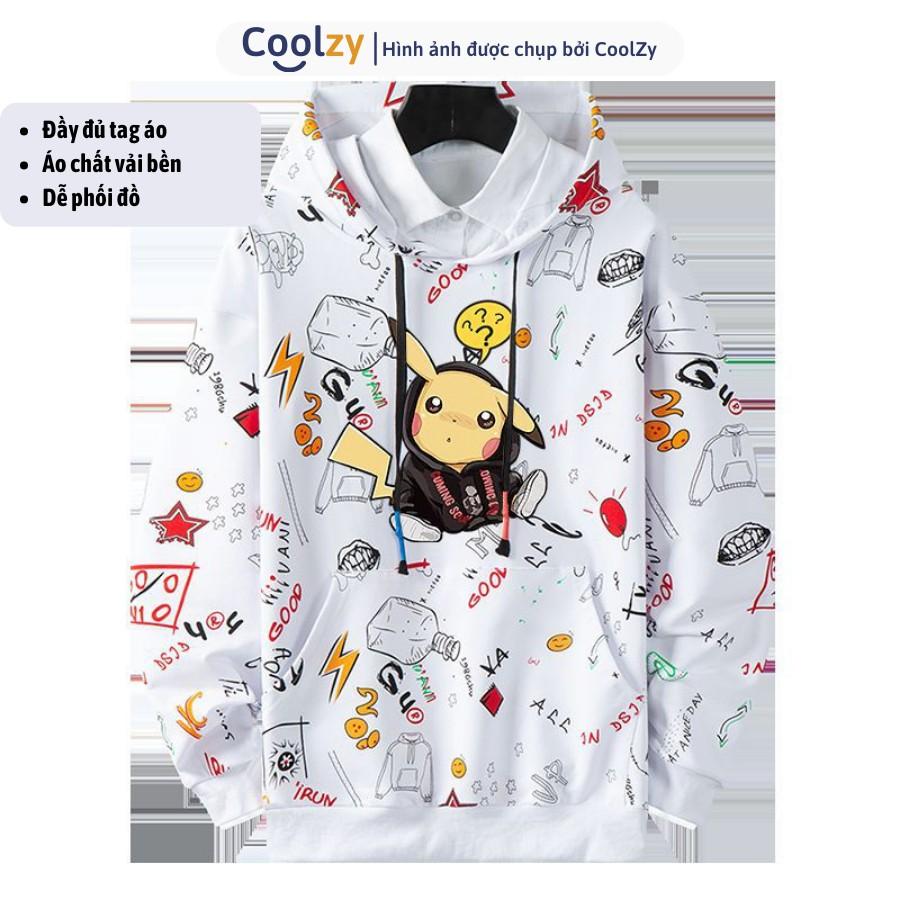 Áo khoác nỉ unisex Hoodie ️ Áo khoác hoodie ulzzang PIKACHU NGẬM ỐNG HÚT, form unisex nam nữ trẻ trung