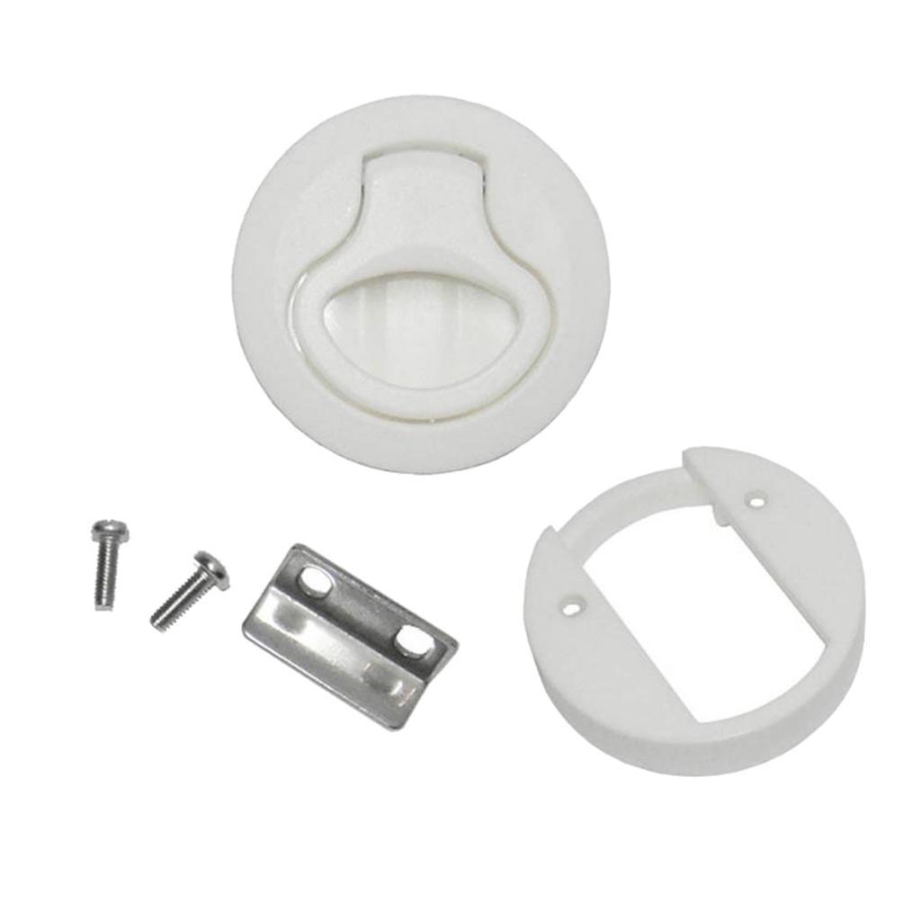 4x 2" Nylon Round Flush Pull Hatch Latch Latch for RV Marine Boat White