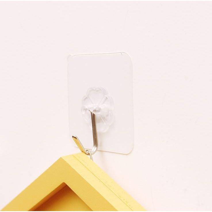 Sét 2 Móc Dán Tường Siêu Dính Trong Suốt Chịu Lực Tốt Treo Tường Chắc Chắn