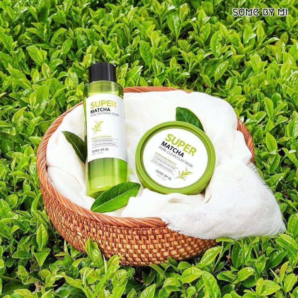 Combo Dưỡng Da,Làm Sạch, Thu Nhỏ Lỗ Chân Lông Some By Mi Super Matcha Pore (Tightening Toner + Clean Clay Mask) + Tặng Kèm 1 Băng Đô Tai Mèo (Màu Ngẫu Nhiên)