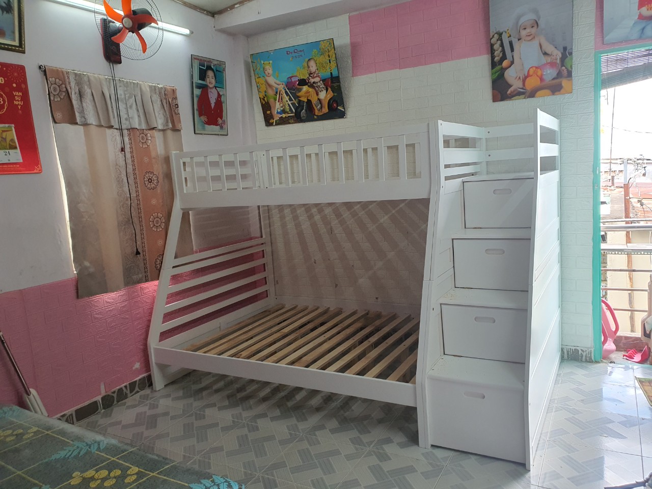 Giường Tầng Trẻ Em cao cấp A203-N, Trên 1m, Dưới 1m4