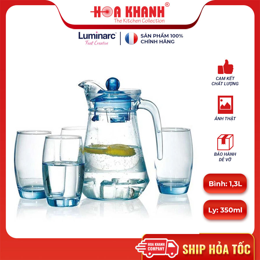 Bộ Bình Ly Thủy Tinh Arc Blue 5 món - L0535