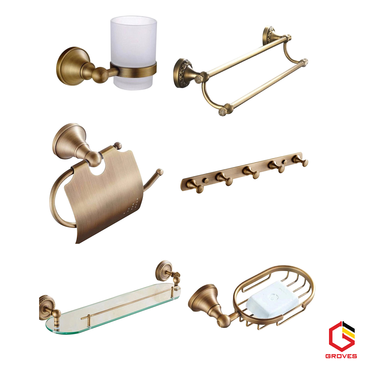 Phụ kiện phòng tắm 6 món tân cổ điển GPK10A