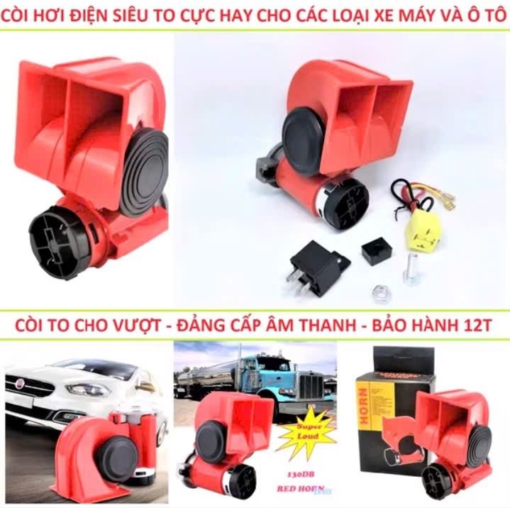 Kèn hơi điện cho xe máy ôtô 12V âm thanh cực lớn