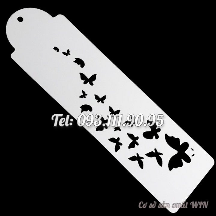 Khuôn Stencil rắc bột trang trí bánh, làm viền rau câu, fondant bươm bướm - Mã số 1243