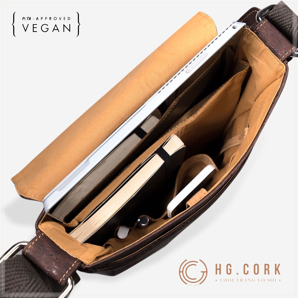 Túi Xách Nam Công Sở Cao Cấp - HGcork Corkor CK264 - Messenger Bag Cỡ Vừa - Hàng Chính Hãng, Sản Xuất Tại Bồ Đào Nha