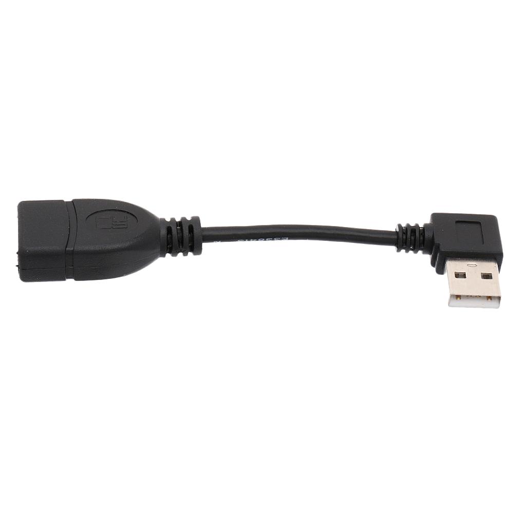 Pair Angled 90 Degree USB 2.0 A Male to Female M/F Adapter Extension Cables