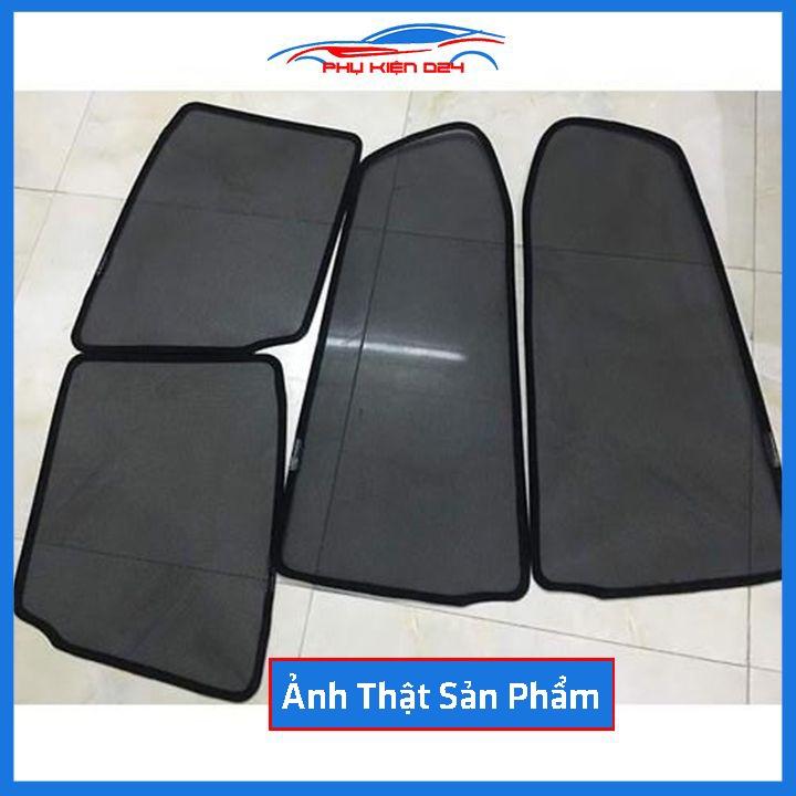 Bộ 4 rèm chắn nắng nam châm Wigo 2018-2019 khung cố định chống tia UV