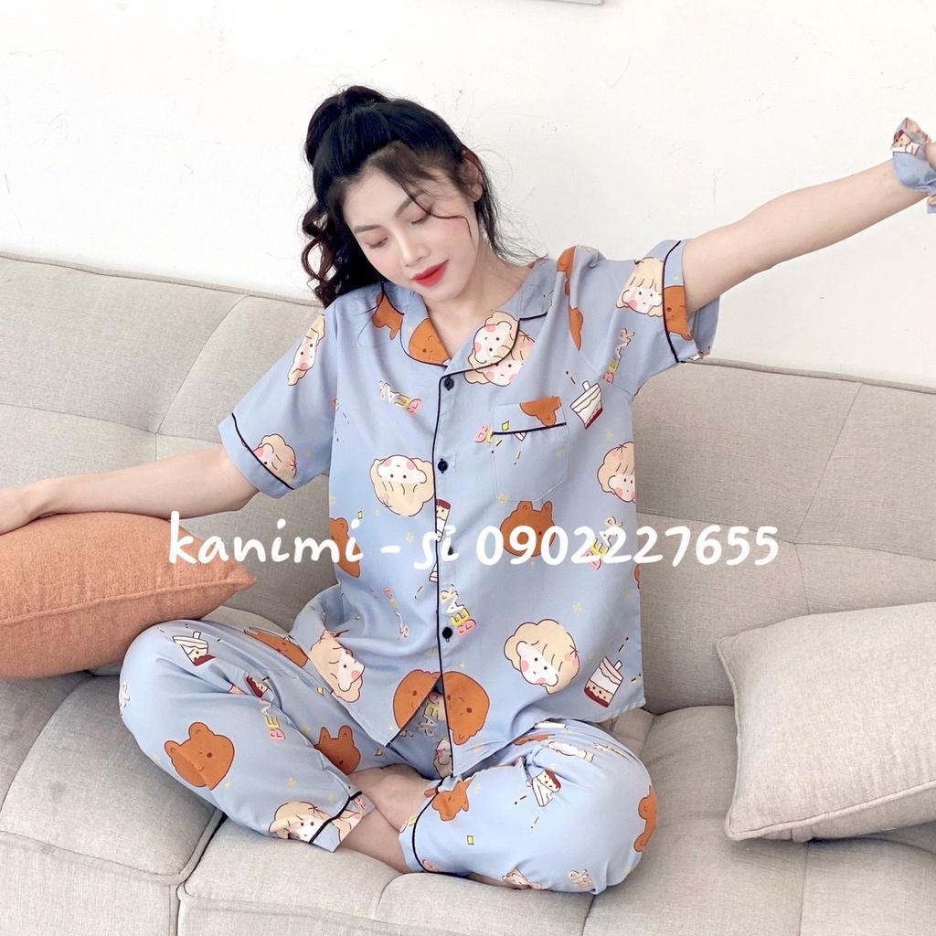 Bộ ngủ pijama nữ tay ngắn quần dài Kanimi chất kate Thái đẹp Kanimi - BN03
