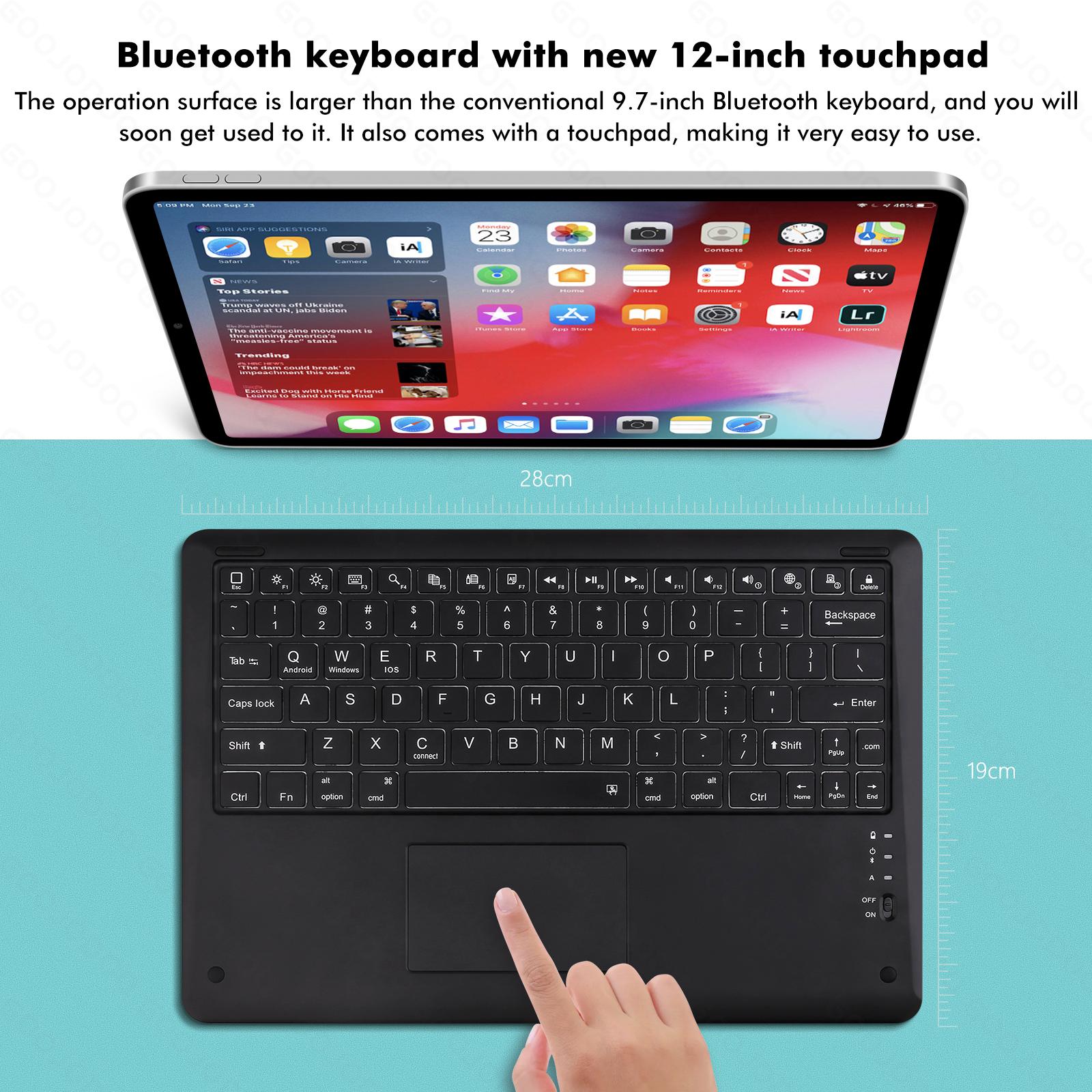 12 "Bàn Phím Bluetooth Không Dây Cho iPad Pro 12 9 2021 Teclado Bluetooth Cho iPad Bàn Phím Pro 11 Android Ios windows Máy Tính Laptop