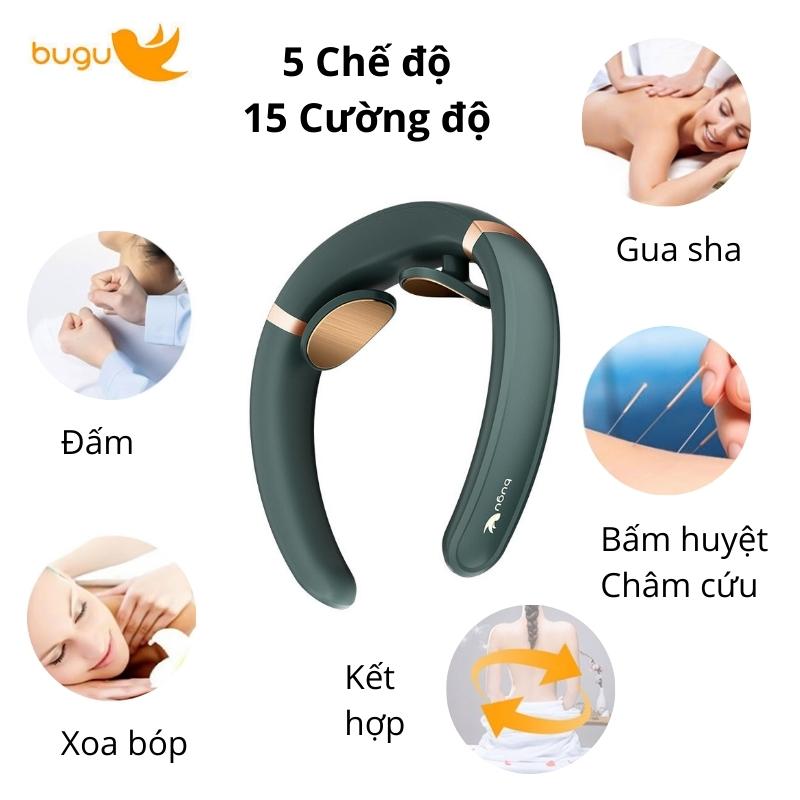 Máy Massage Cổ Vai Gáy Mát Xa Cột Sống Cổ Xung Điện 5 Chế Độ 15 Cường Độ Bugu BG-NM1 - Hàng Chính Hãng