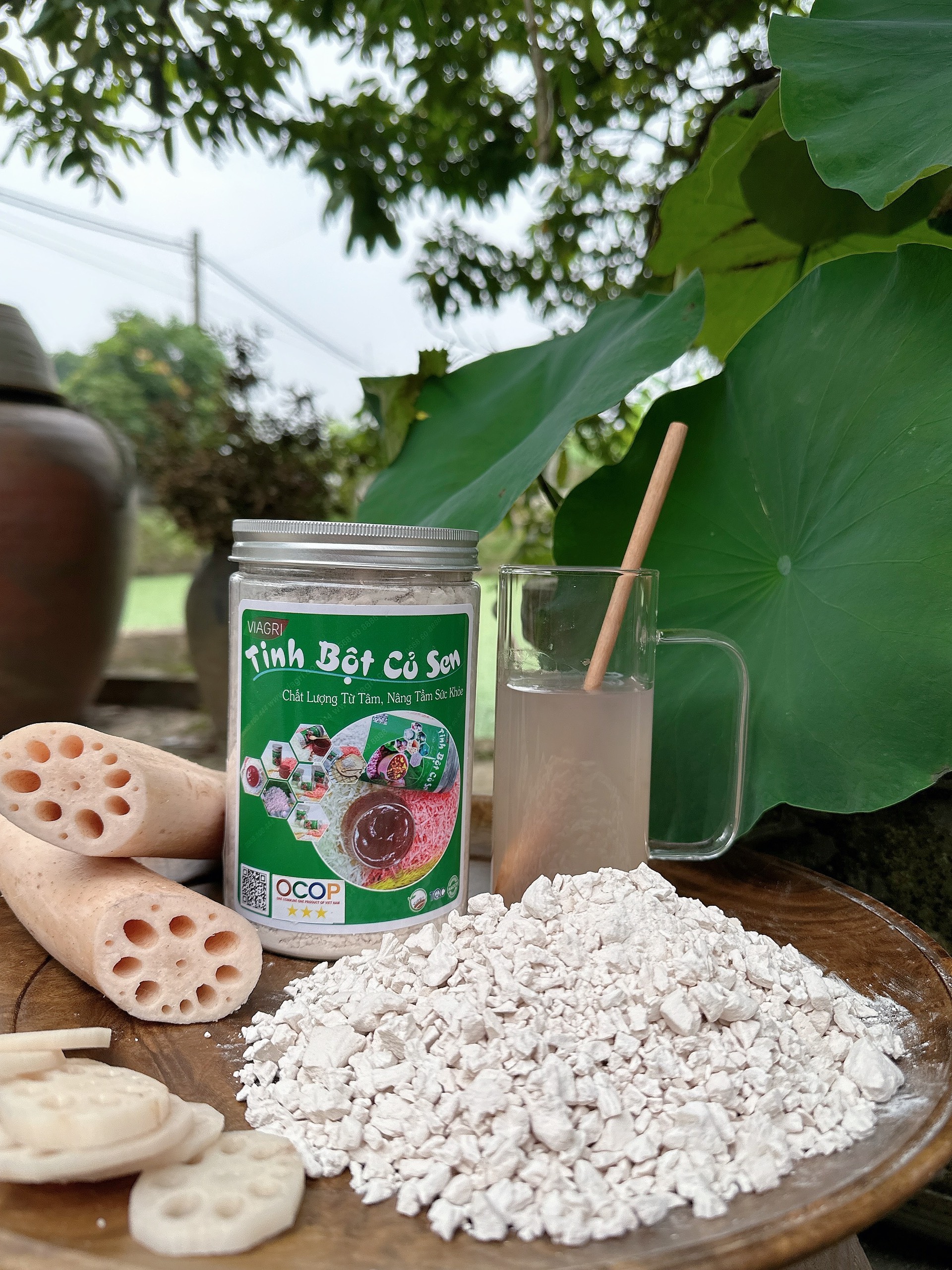 SẢN PHẨM OCOP, Tinh Bột Củ Sen Tinh chất 100% Nguyên Chất Từ Củ Sen Tươi - bột củ sen Việt Nam