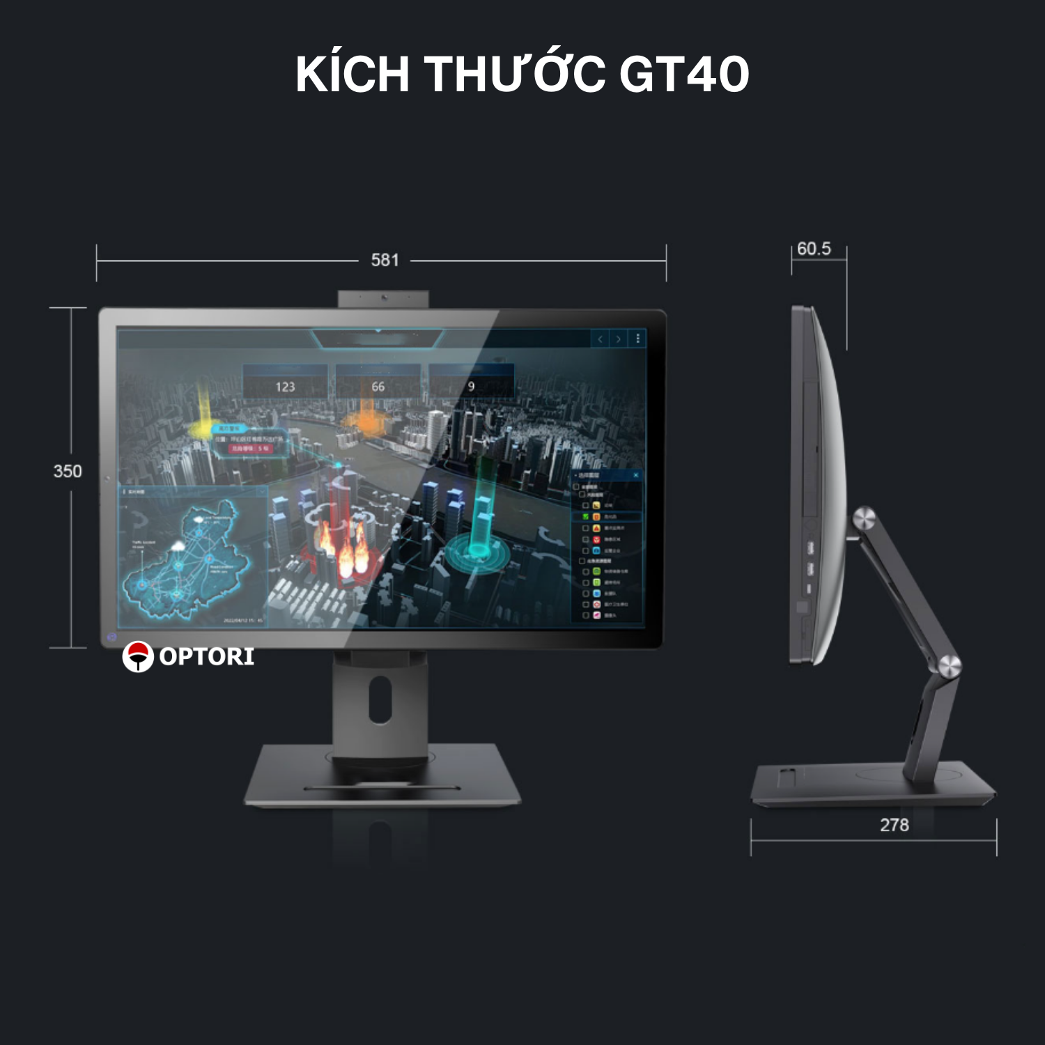 Máy tính All In One cảm ứng GT40 – POS cảm ứng GT40- Máy tính cảm ứng Intel 24 inch (Hàng chính hãng)