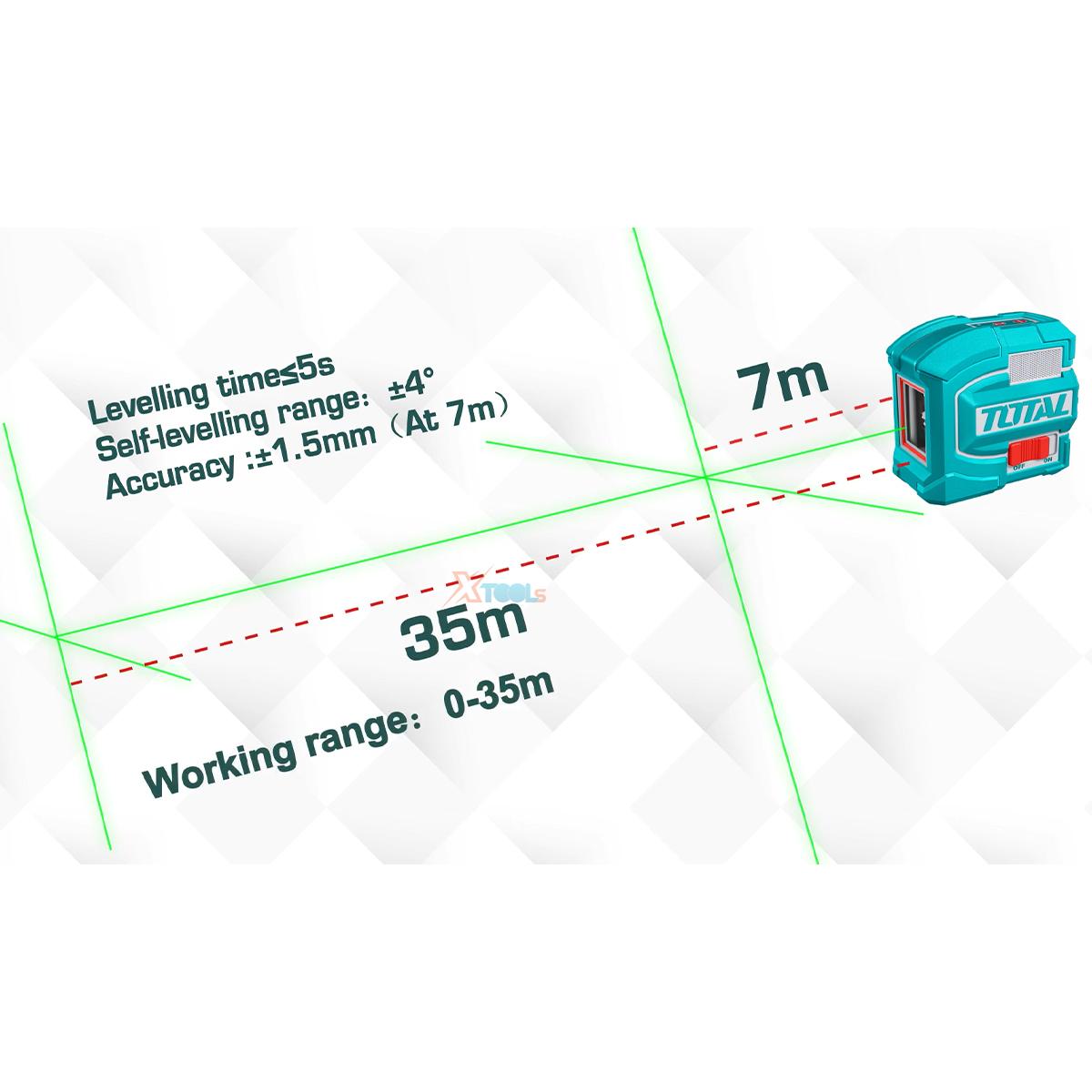 MÁY ĐO MỨC CÂN BẰNG TIA LASER XANH 1.5V TOTAL TLL156601 - HÀNG CHÍNH HÃNG