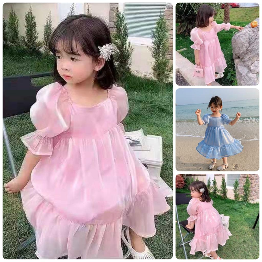 VT25 Size90-130 (9-27kg) Váy đầm bé gái (Đầm voan maxi) Thời trang trẻ Em Hàng Quảng Châu