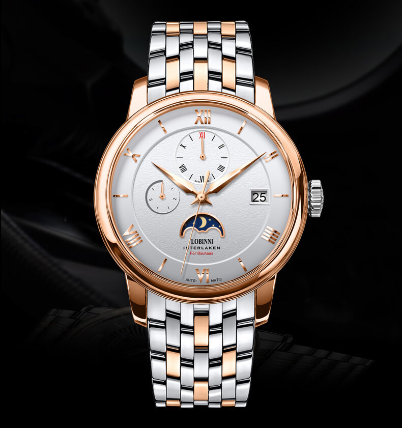 Đồng hồ nam chính hãng LOBINNI L6020-3 Fullbox, Kính sapphire ,chống xước,chống nước,dây kim loại thép không gỉ 316L, máy cơ , Mới 100%,Bảo hành 24 tháng