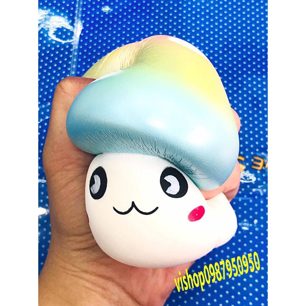 Siêu rẻ SQUISHY NẤM ĐỘI MŨ XANH mắt lagn (thaolinh950) Siêu rẻ