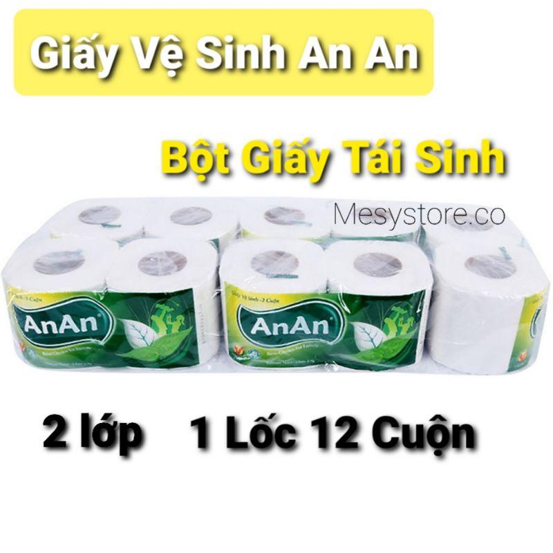 Giấy Vệ Sịnh An An Bathroom Tissue 1Lốc 10 Cuôn x2 lớp