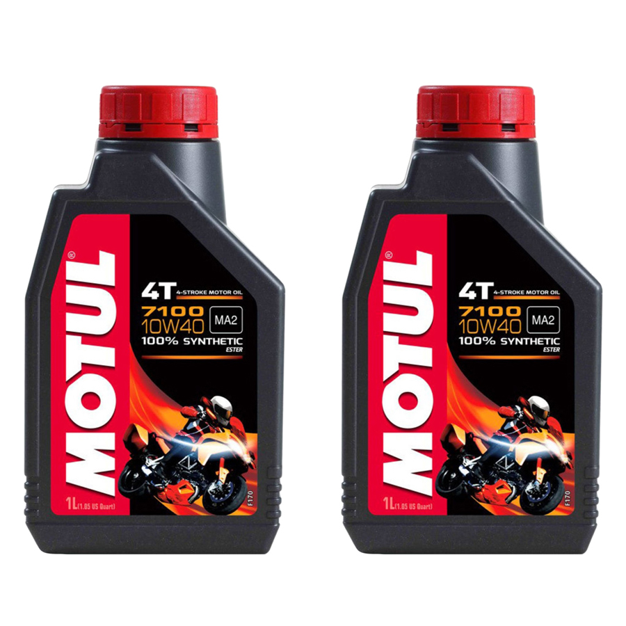 Combo 2 Bình Nhớt Motul 7100 4T 10W50 (1L) + Tặng Kèm Chai Xịt Vệ Sinh Sên TS-40