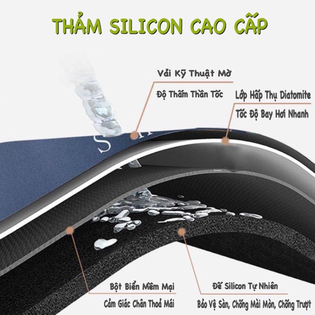 Thảm chùi chân nhà tắm siêu thấm nước, Thảm lau chân Silicon