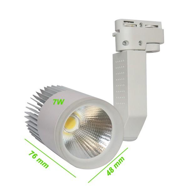 Bộ 3 Đèn Led Rọi Ray COB 7w Vỏ Trắng Và 1 Thanh Ray 1M
