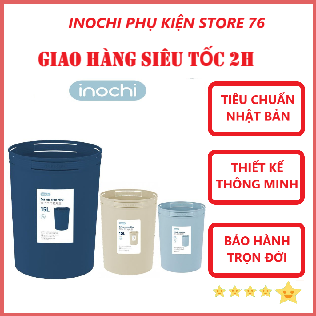 Sọt Đựng Rác Tiện Lợi Nhiều Cỡ Hiro Hàng Xuất Nhật Inochi - Hàng Chính Hãng ( Tặng kèm khăn lau đa năng) Giao màu ngẫu nhiên